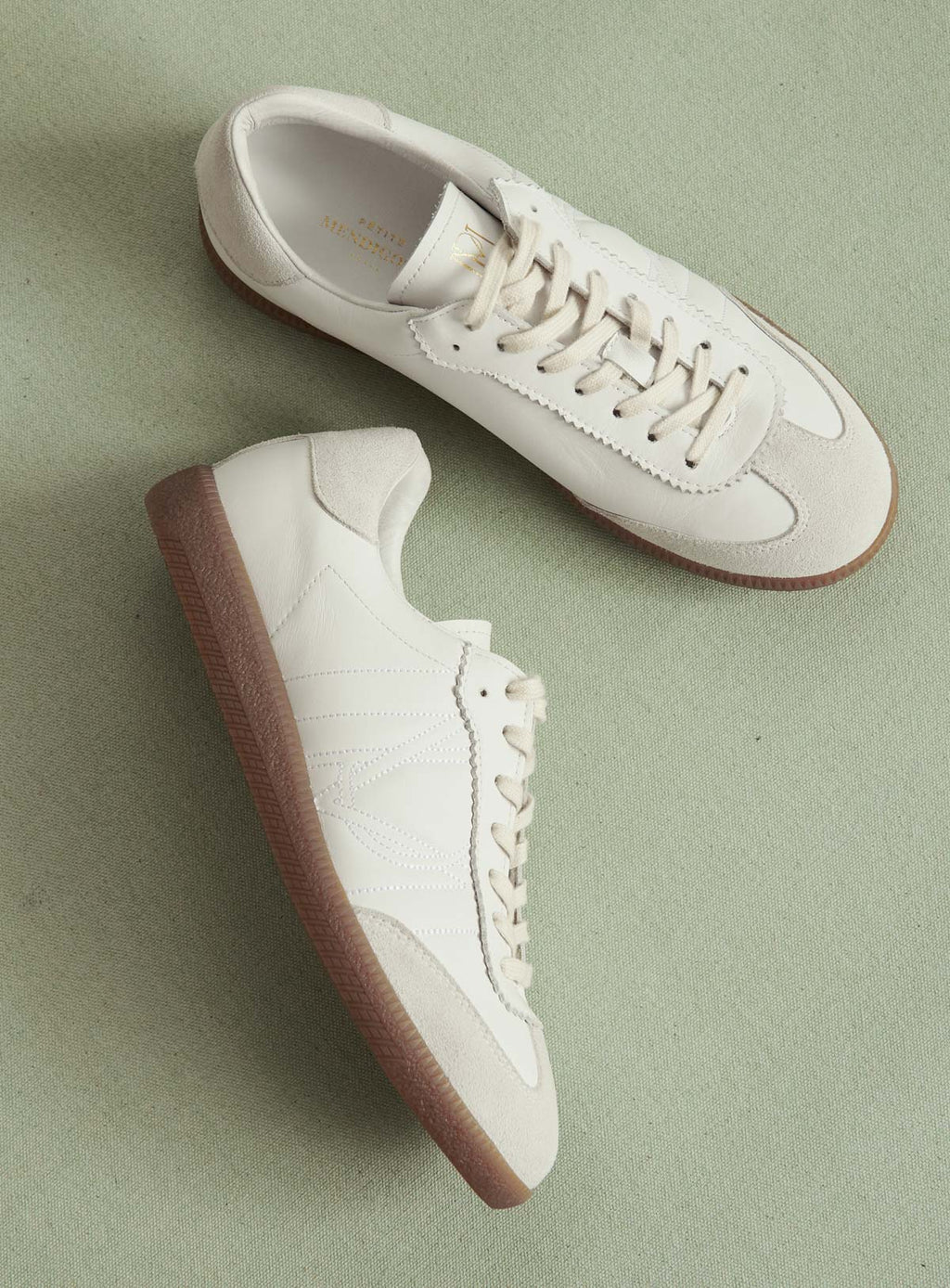 BASKET CUIR BLANC CARMEN PETITE MENDIGOTE