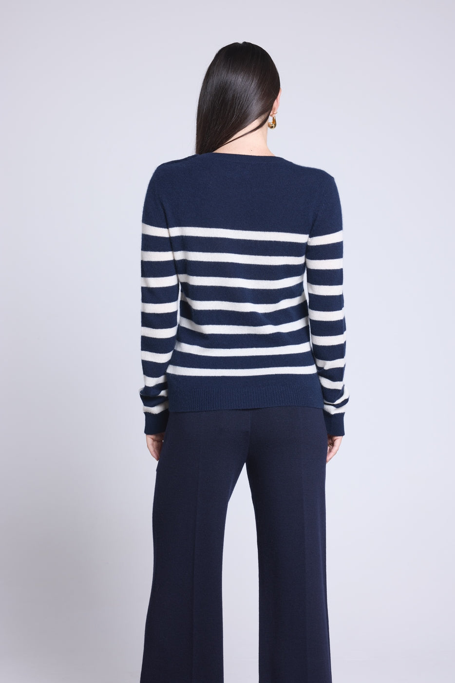 Mariniere Carole Sweater - Navy Blue And White - Women