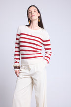 Jersey marinero Carole - Blanco rojo - Mujer