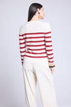 Jersey marinero Carole - Blanco rojo - Mujer