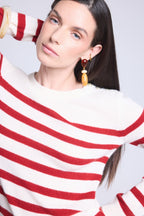 Jersey marinero Carole - Blanco rojo - Mujer