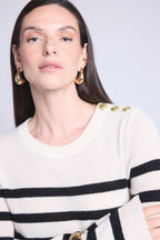 Jersey marinero Carole - Blanco Negro - Mujer