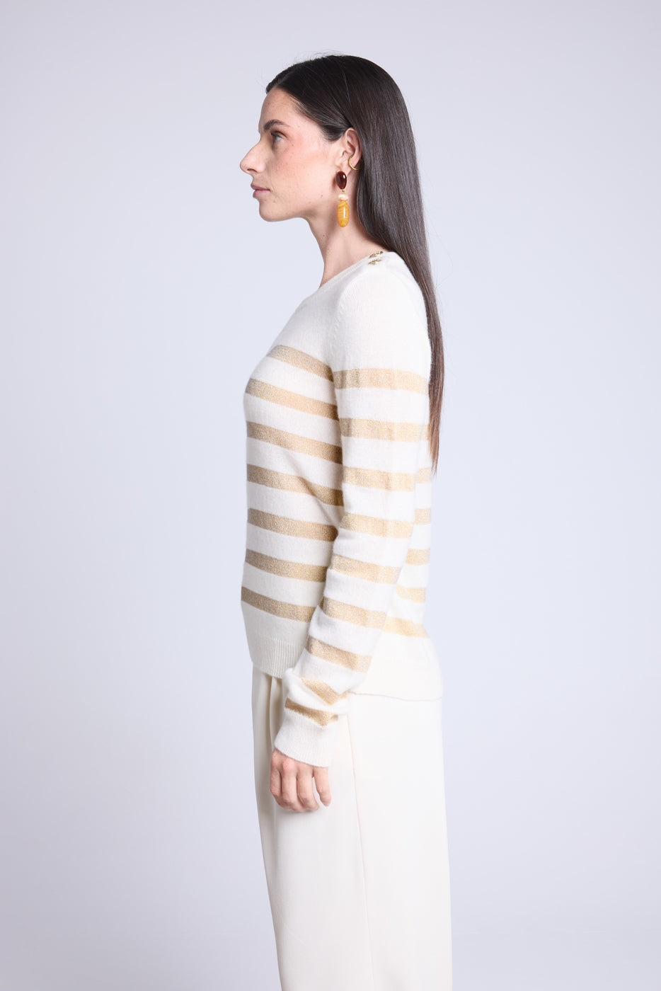Jersey marinero Carole - Blanco dorado - Mujer