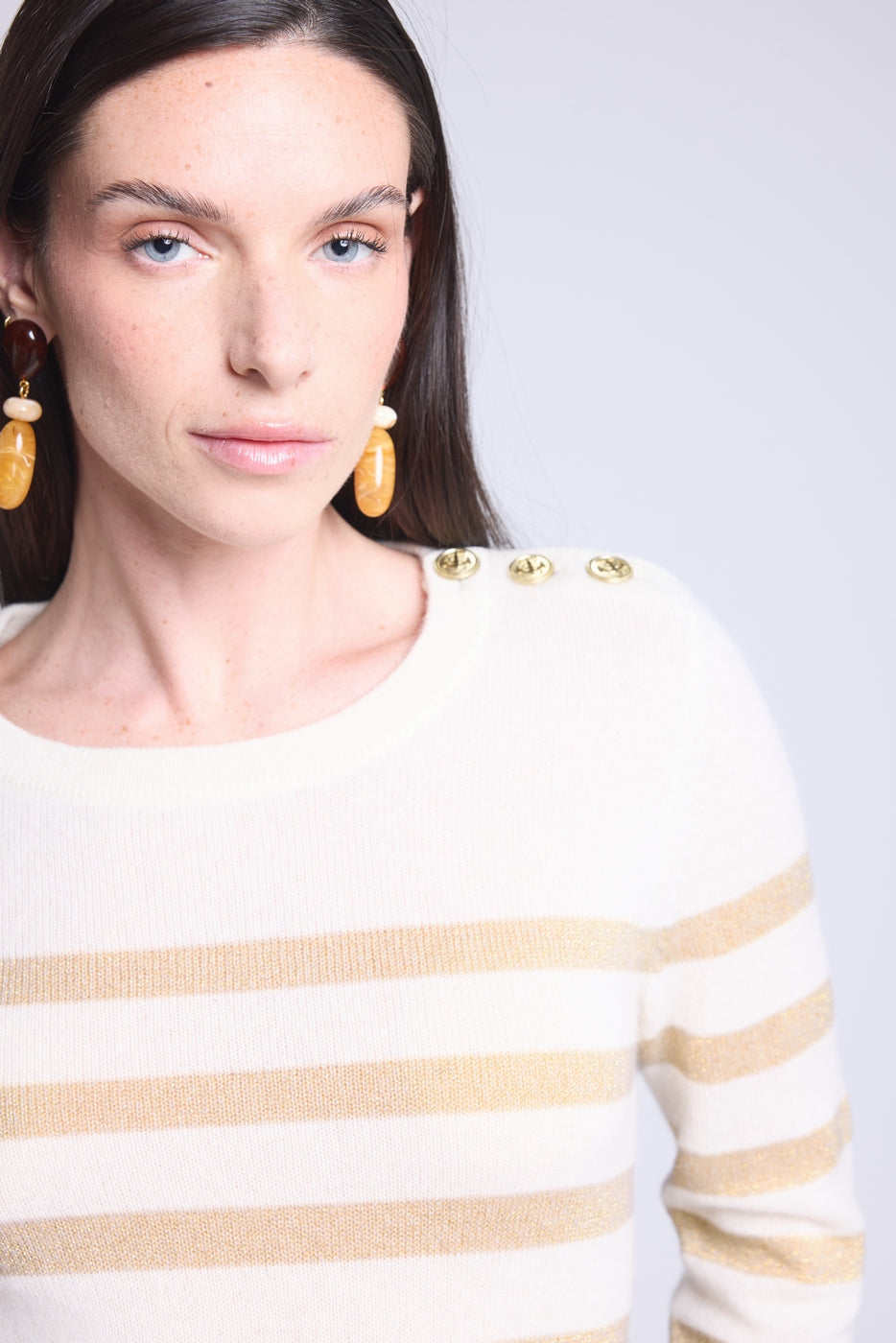 Jersey marinero Carole - Blanco dorado - Mujer