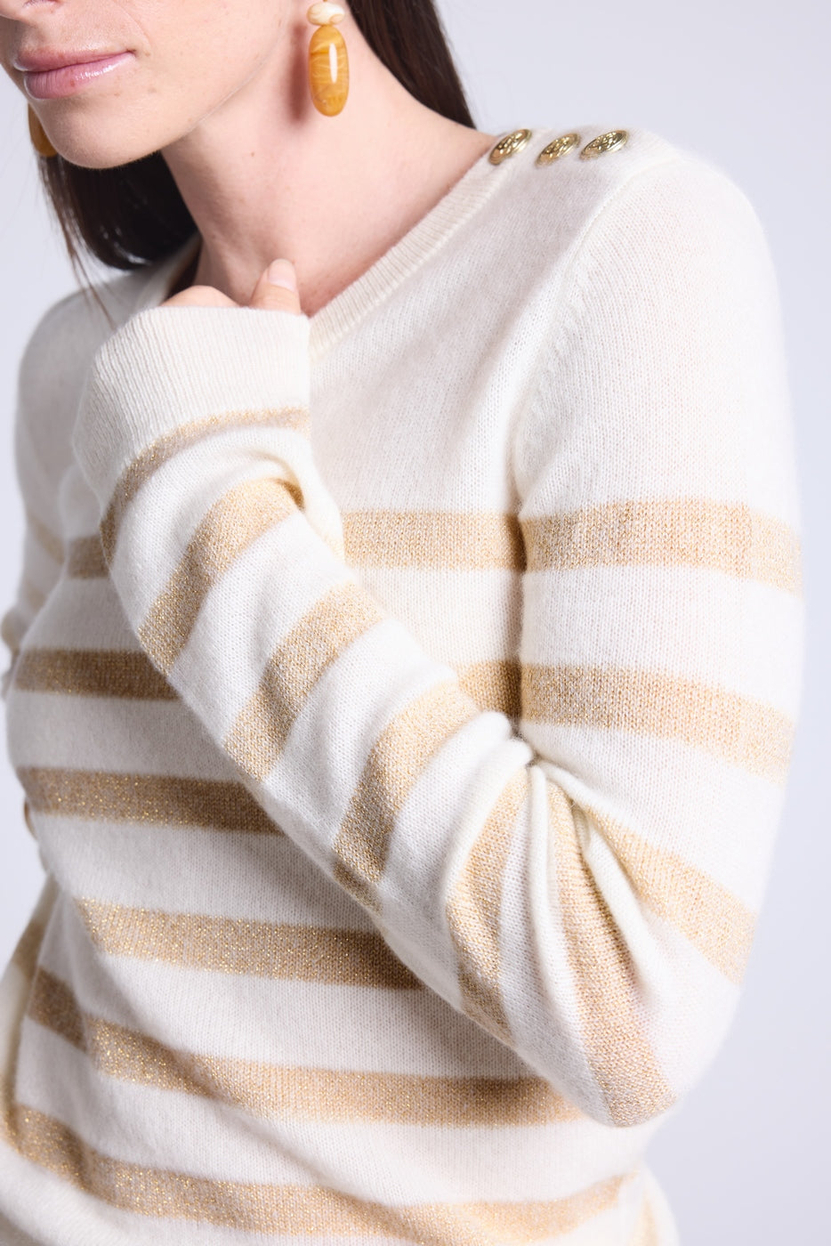 Jersey marinero Carole - Blanco dorado - Mujer