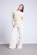 Jersey marinero Carole - Blanco dorado - Mujer