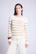 Jersey marinero Carole - Blanco dorado - Mujer