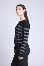 Jersey Marinero Carole - Negro Plateado - Mujer