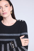Jersey Marinero Carole - Negro Plateado - Mujer