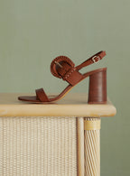 SANDALES A TALONS MARRONS BOIS CARRIE PETITE MENDIGOTE