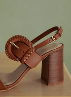 SANDALES A TALONS MARRONS BOIS CARRIE PETITE MENDIGOTE