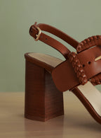 SANDALES A TALONS MARRONS BOIS CARRIE PETITE MENDIGOTE