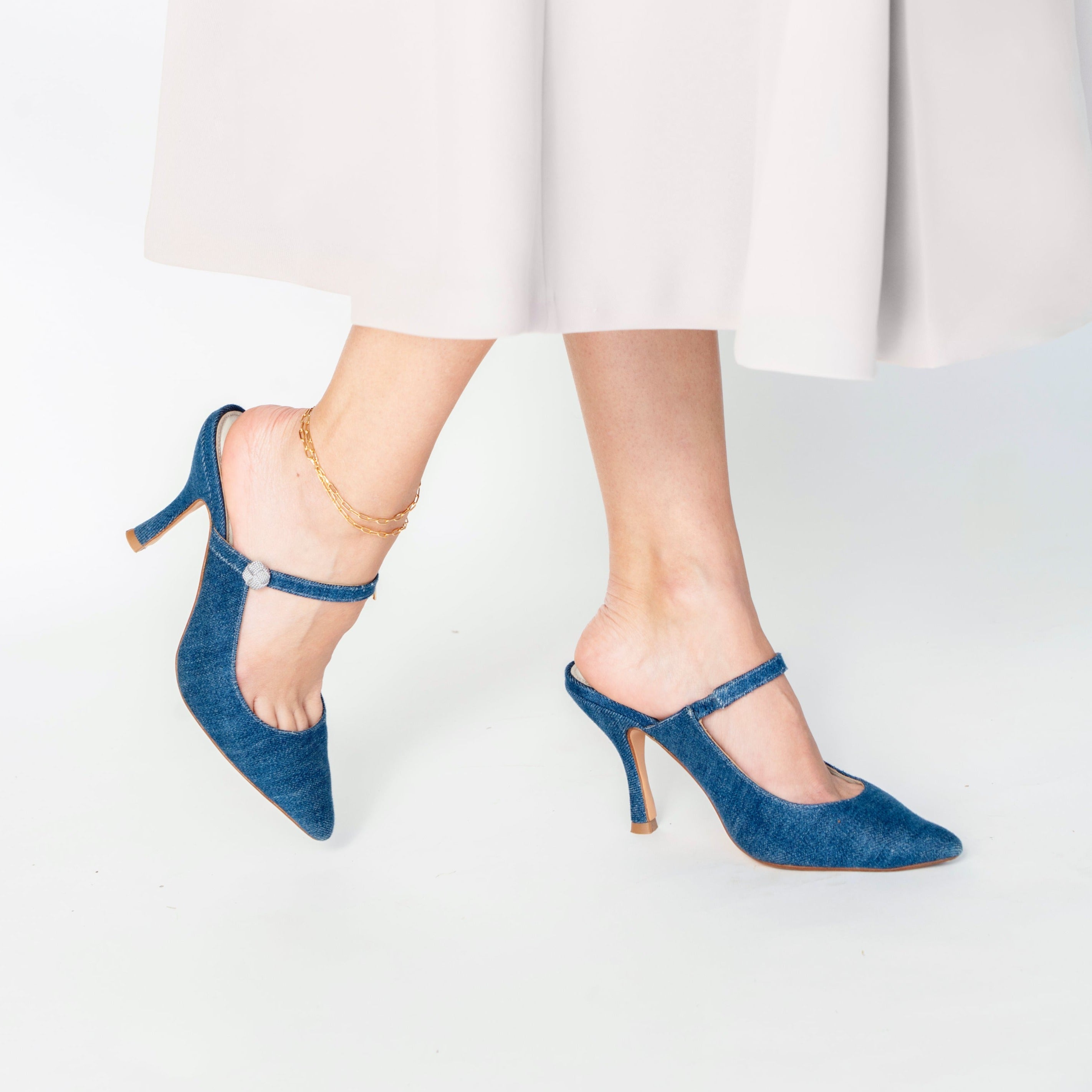 Mules Mary Jane Denim 75