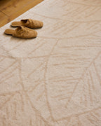 Cèdre blanc – Tapis en laine feuillage - crème Cèdre blanc