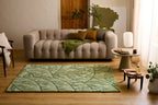 White cedar – Foliage pattern wool rug - green White cedar