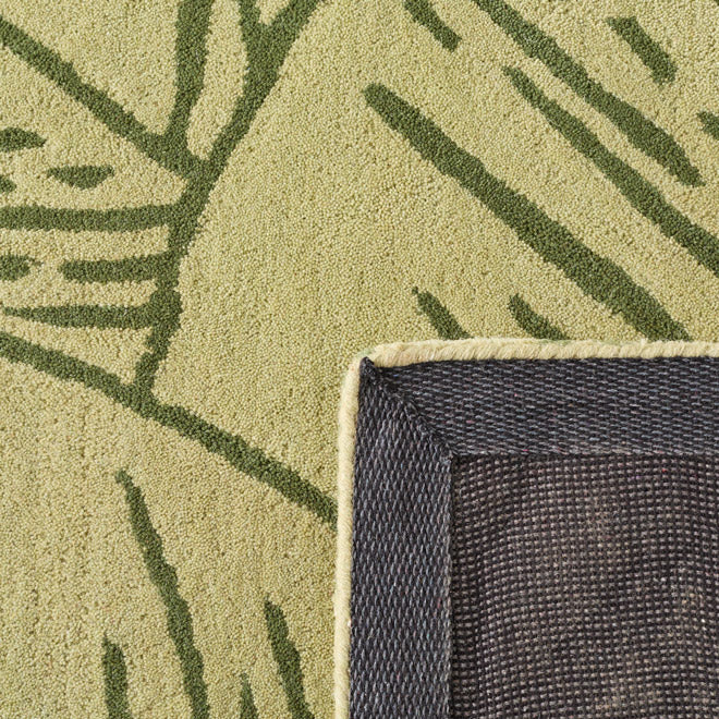 White cedar – Foliage pattern wool rug - green White cedar