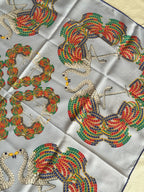 Cartier Scarf – Swan And Multicoloured Feather Patterns