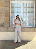 Pantalon Rayé Marin Bleu