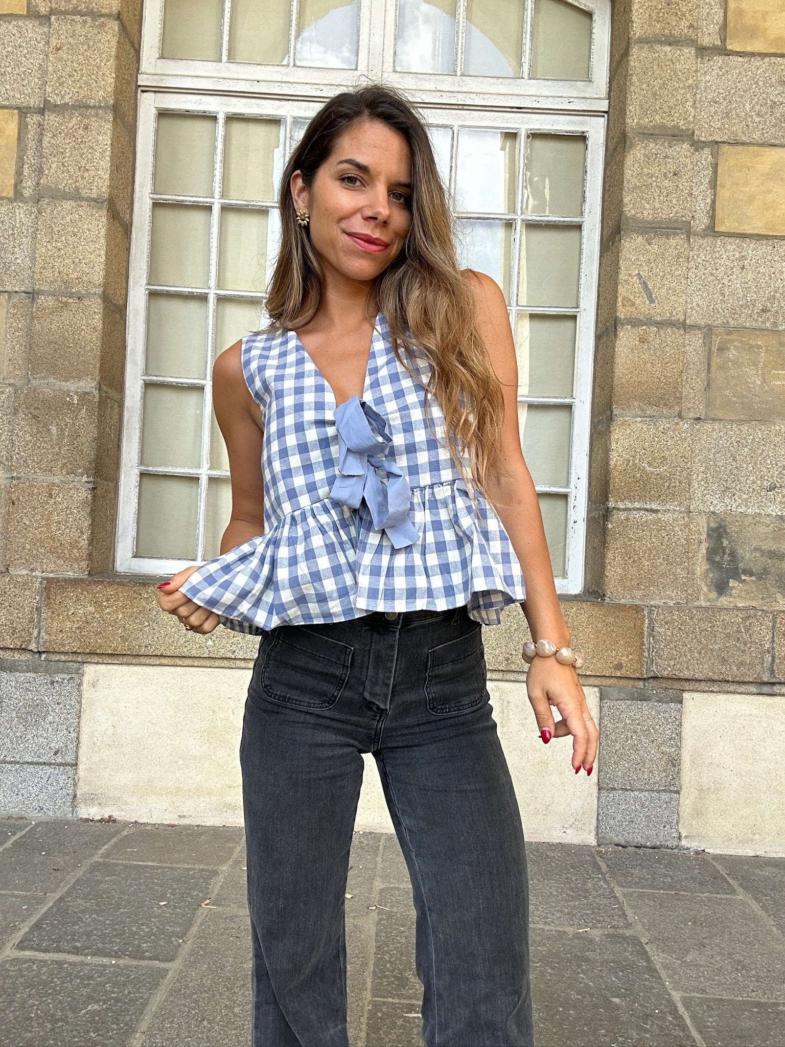 Louison Top With Bows Blue