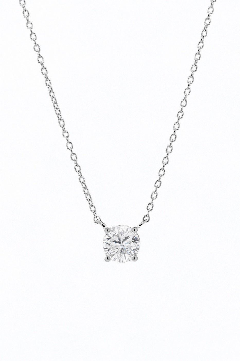 Collier Solitaire "Délicat" D1/1 - Or Blanc 375/1000