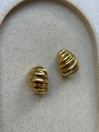 Vintage Earrings - Padded Twisted Gold
