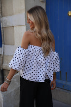 Blouse À Pois Sola - Blanc/Noir