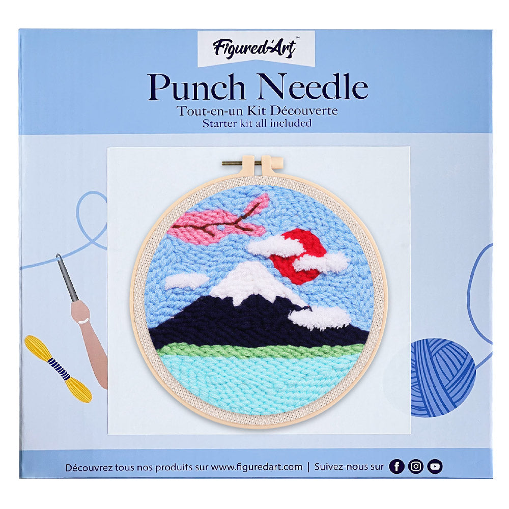 Punch Needle Monte Fuji y cerezo