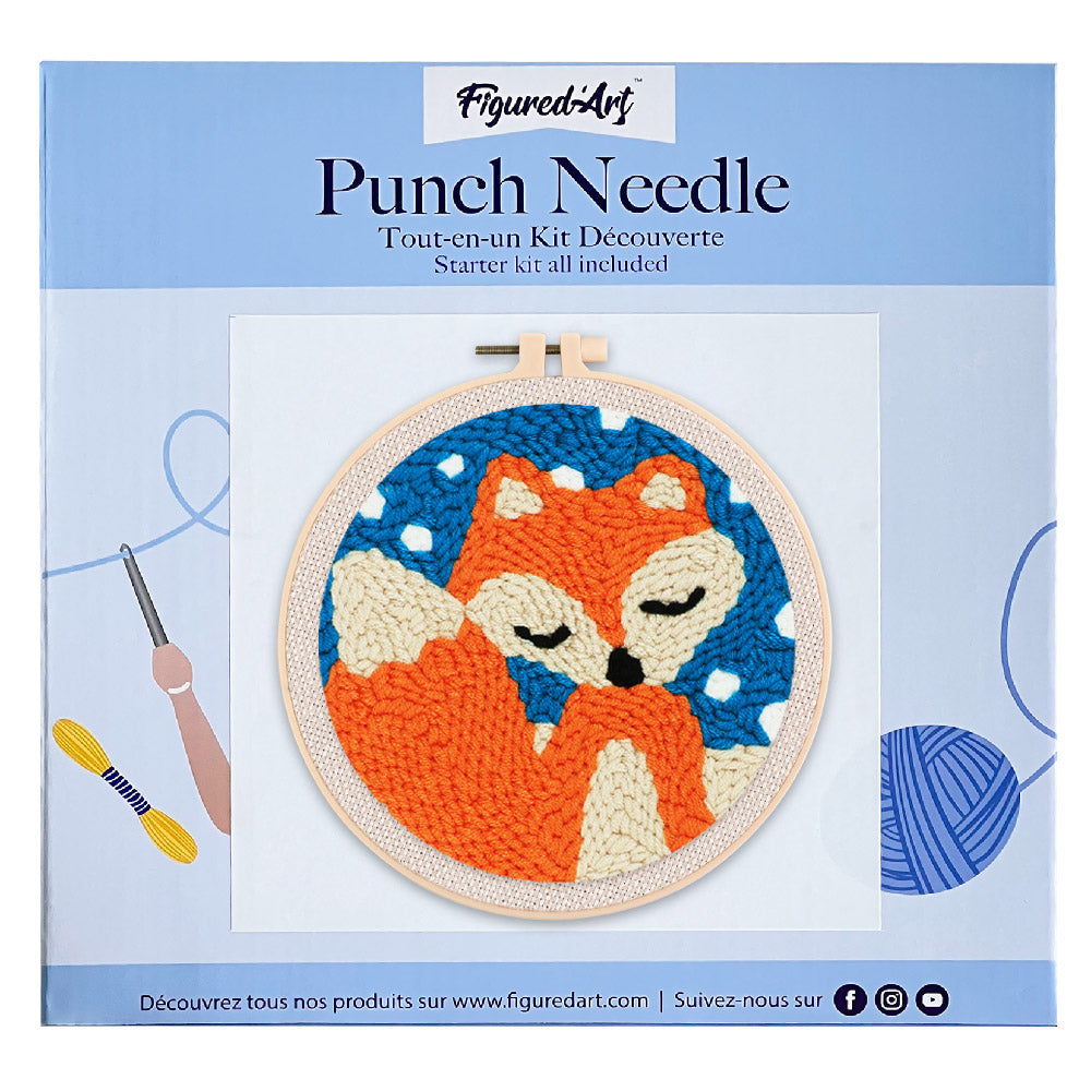 Punch Needle Little Fox And Blue Sky