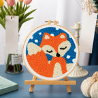 Punch Needle Little Fox And Blue Sky