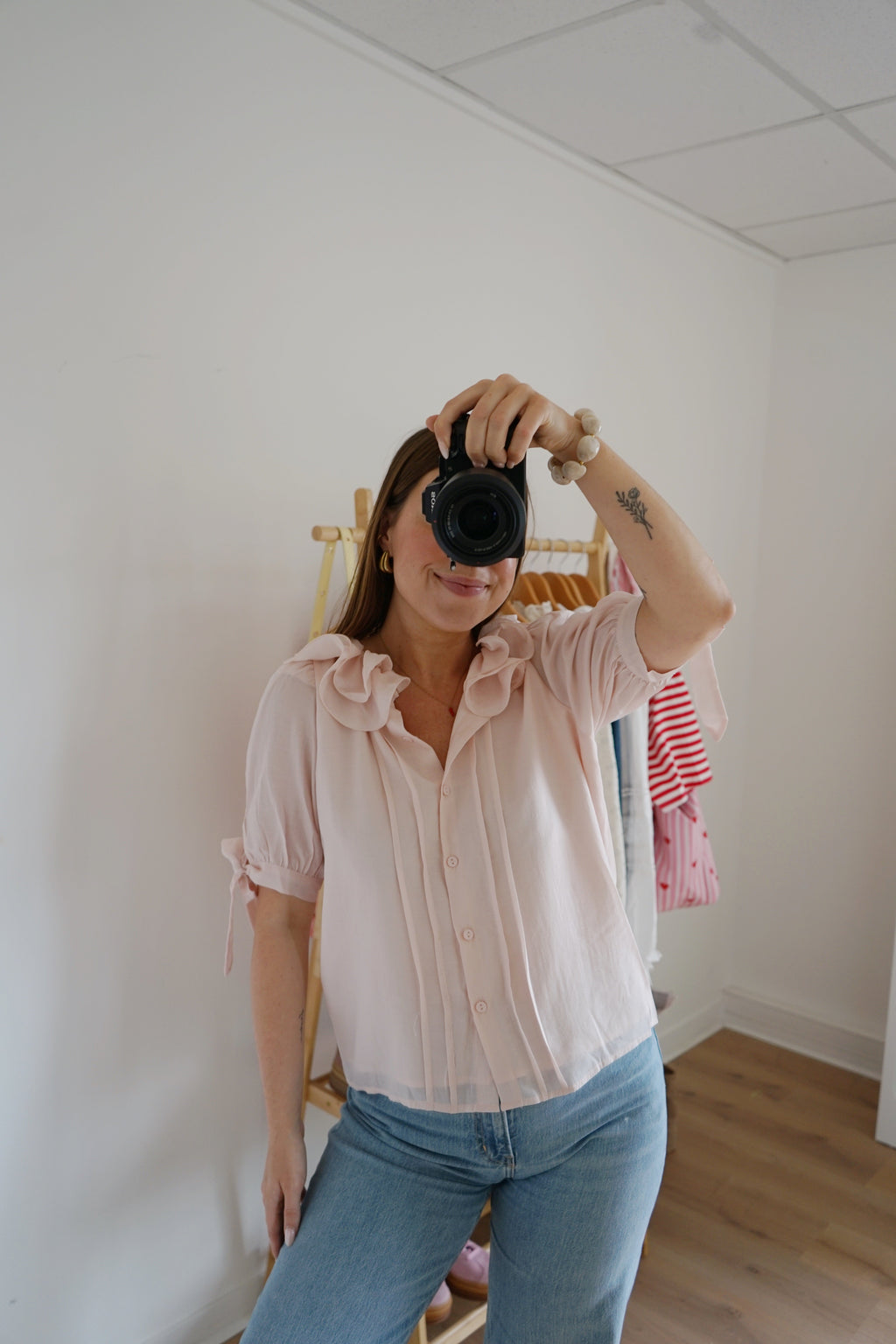 Blusa Mini Marrón Rosa Suave