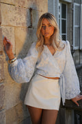 Blouse Croisée Doriane - Bleue