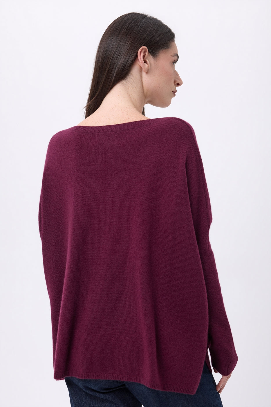 Pull Col V Poncho Celeste - Lie-De-Vin - Femme