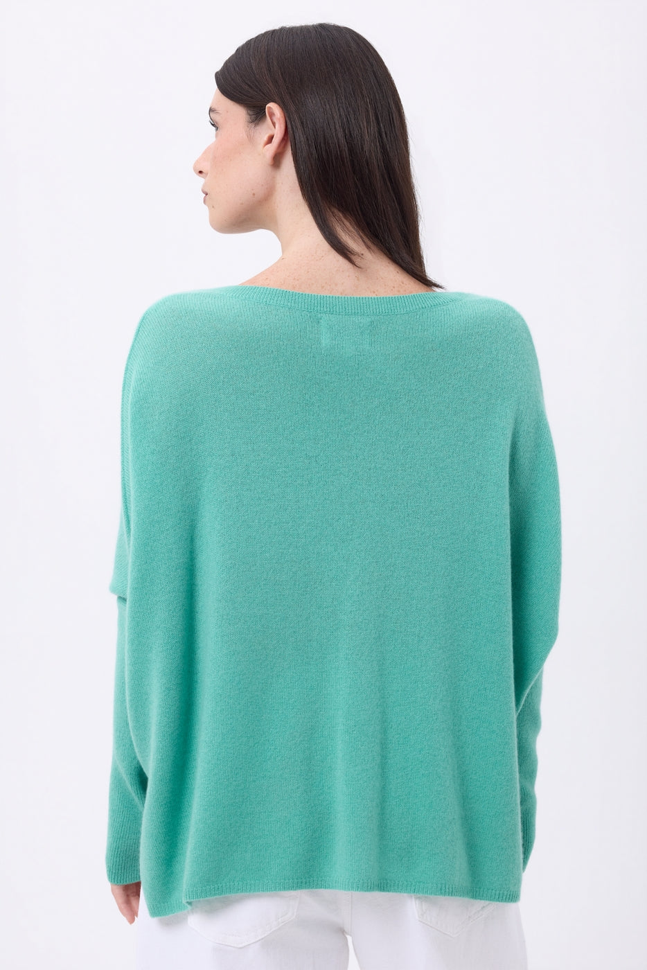 Pull Col V Poncho Celeste - Vert Pastel - Femme