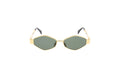 Luxury Eyewear – Gafas De Sol - Celine, gafas de sol doradas con cristales oscuros, vista frontal sobre fondo blanco