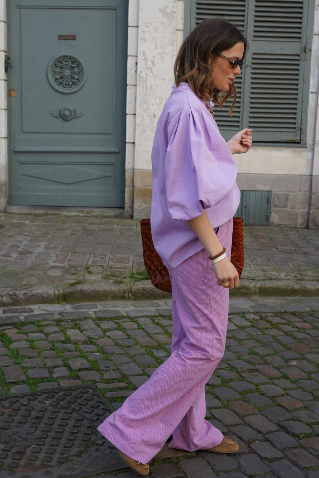 Pantalón Arthur Vichy Malva/Rosa