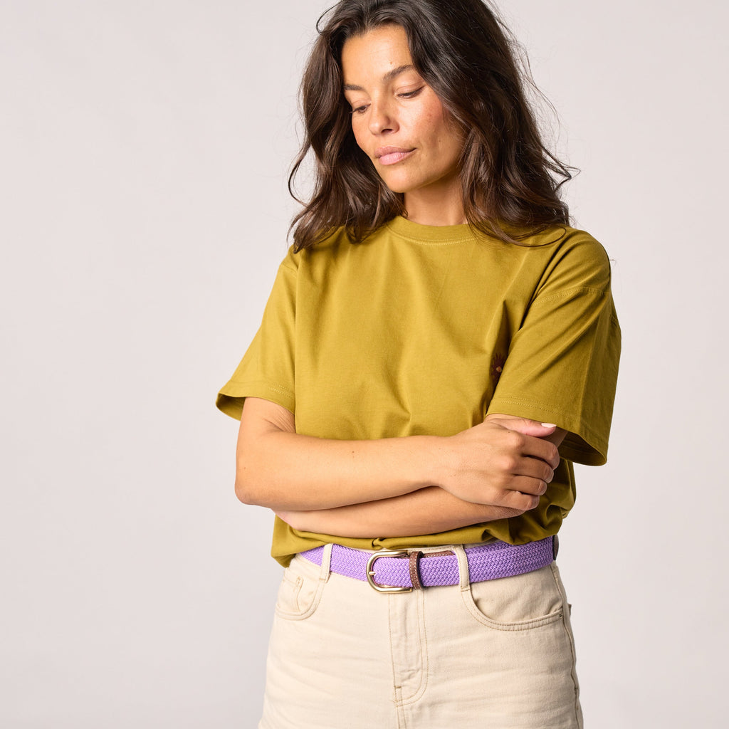 Cintura Intrecciata Elastica Tinta Unita Donna - Viola