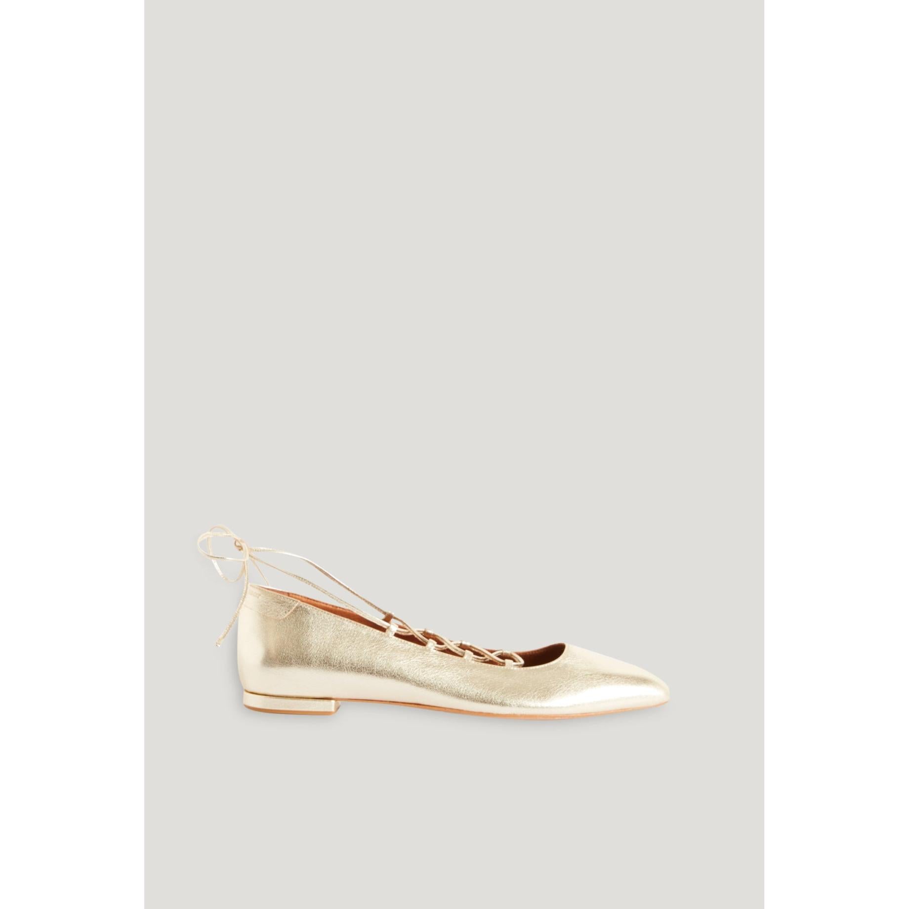 Ballerines Cuir Doré