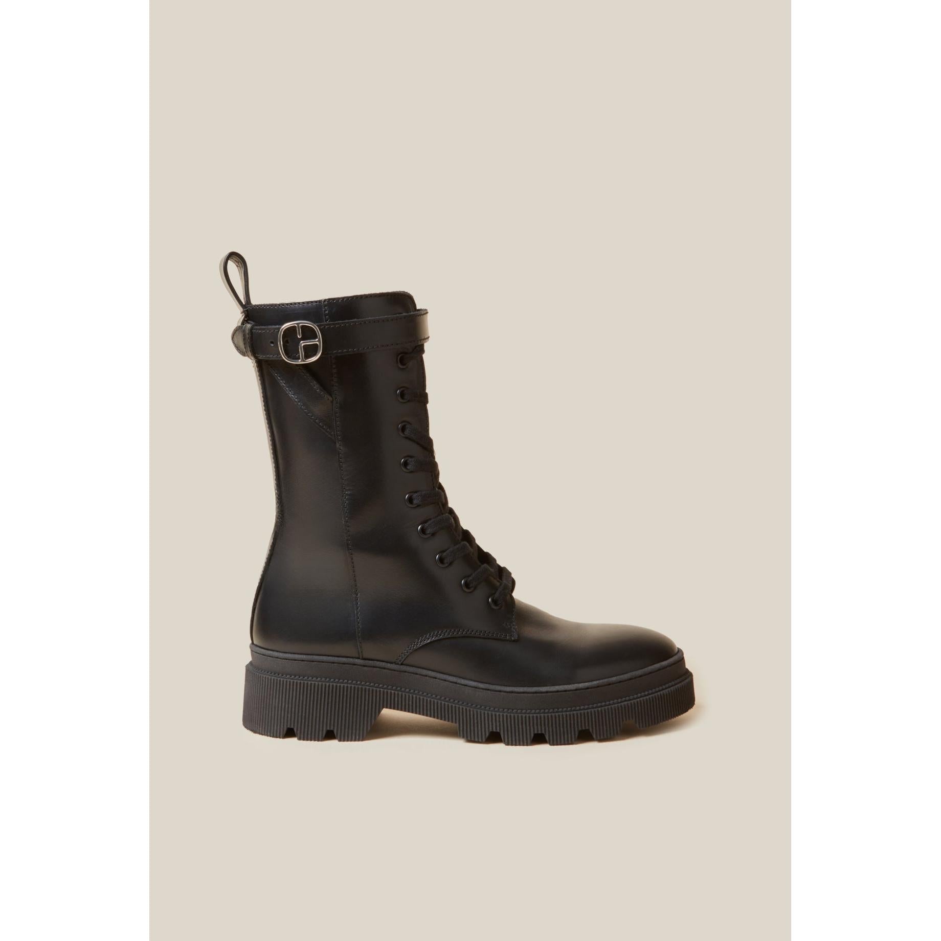 Claudie Pierlot - Bottines Hautes Rangers Cuir