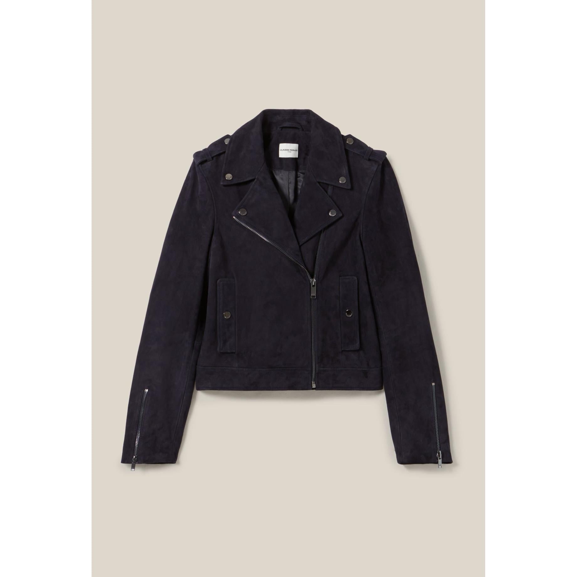Claudie Pierlot - Veste Perfecto Cuir Suède