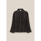 Blusa plisada fluida plateada