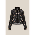 Black Embroidered Sheer Shirt