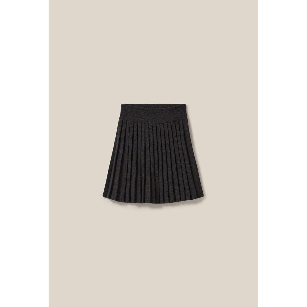 Falda Corta De Punto Gris Jaspeado