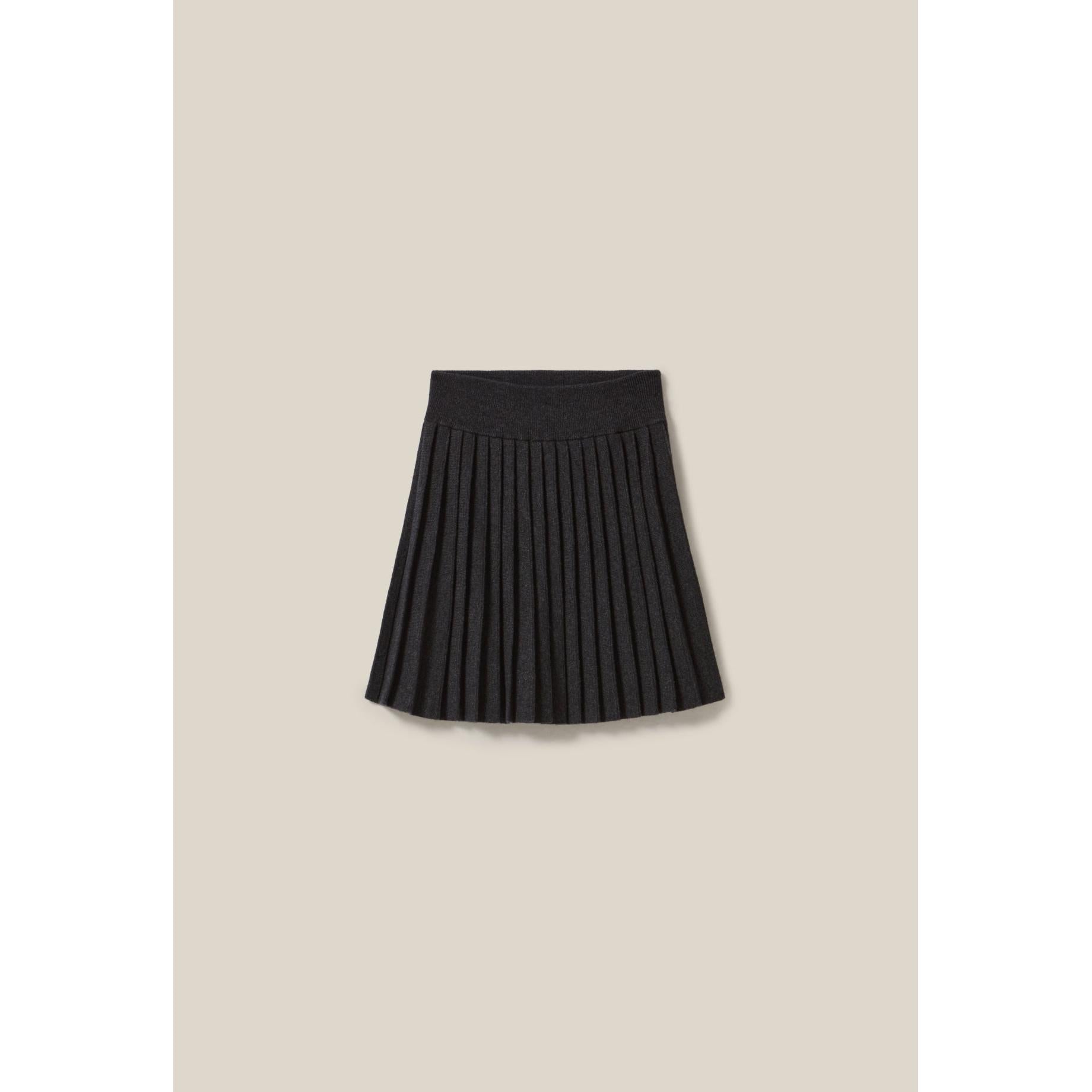 Falda Corta De Punto Gris Jaspeado