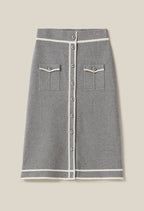 Falda de Punto Midi Gris
