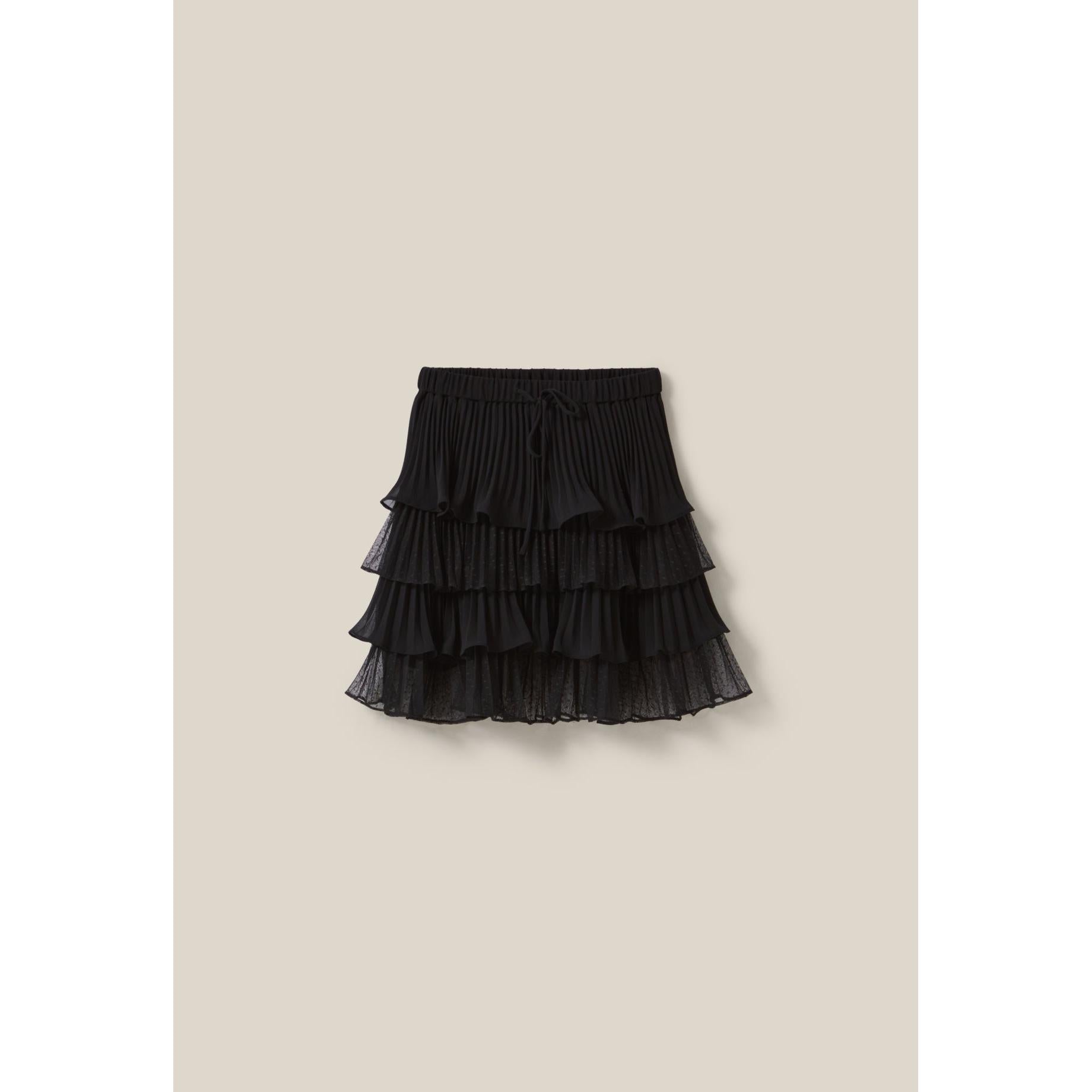 Jupe Courte Noire Volants