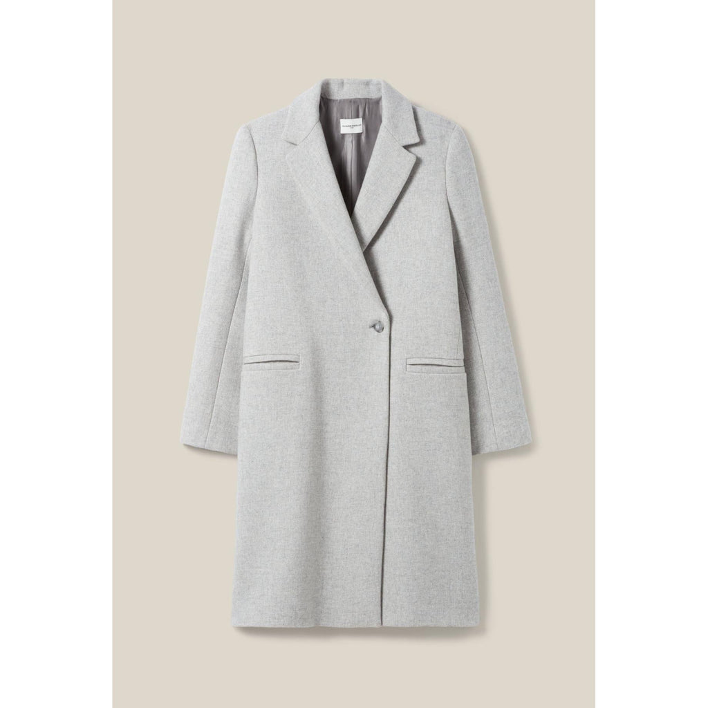 Claudie Pierlot - Manteau Mi-Long Tailleur Gris Clair