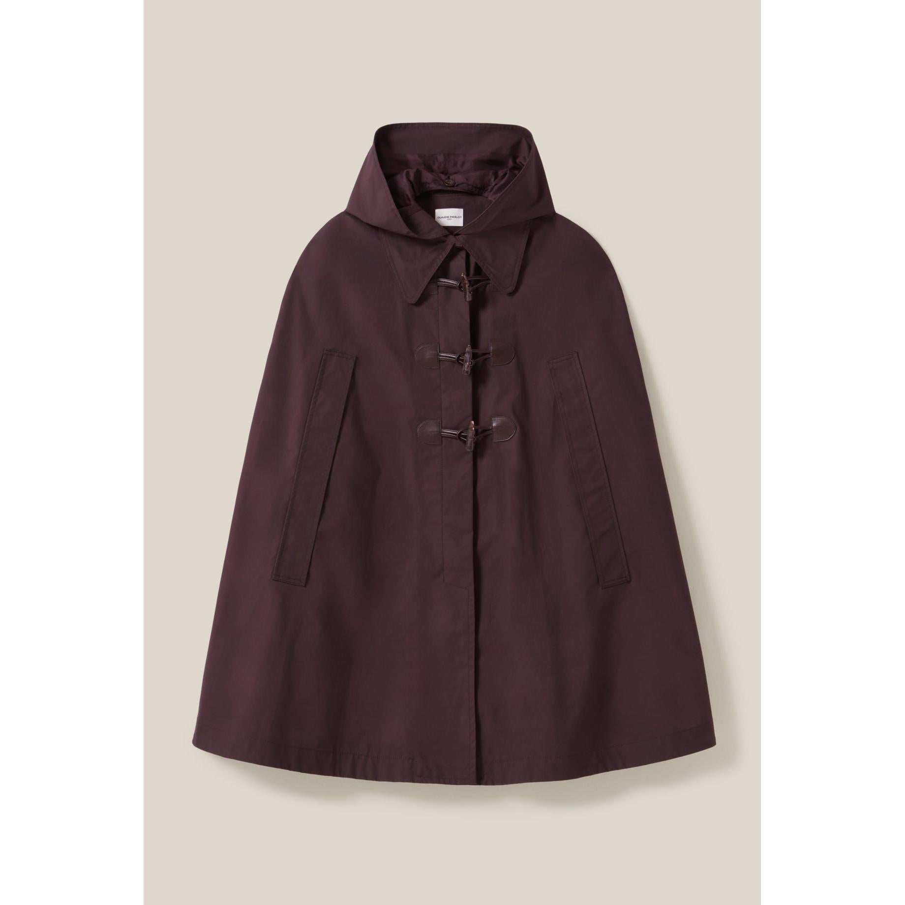 Claudie Pierlot - Cape À Capuche Amovible Prune