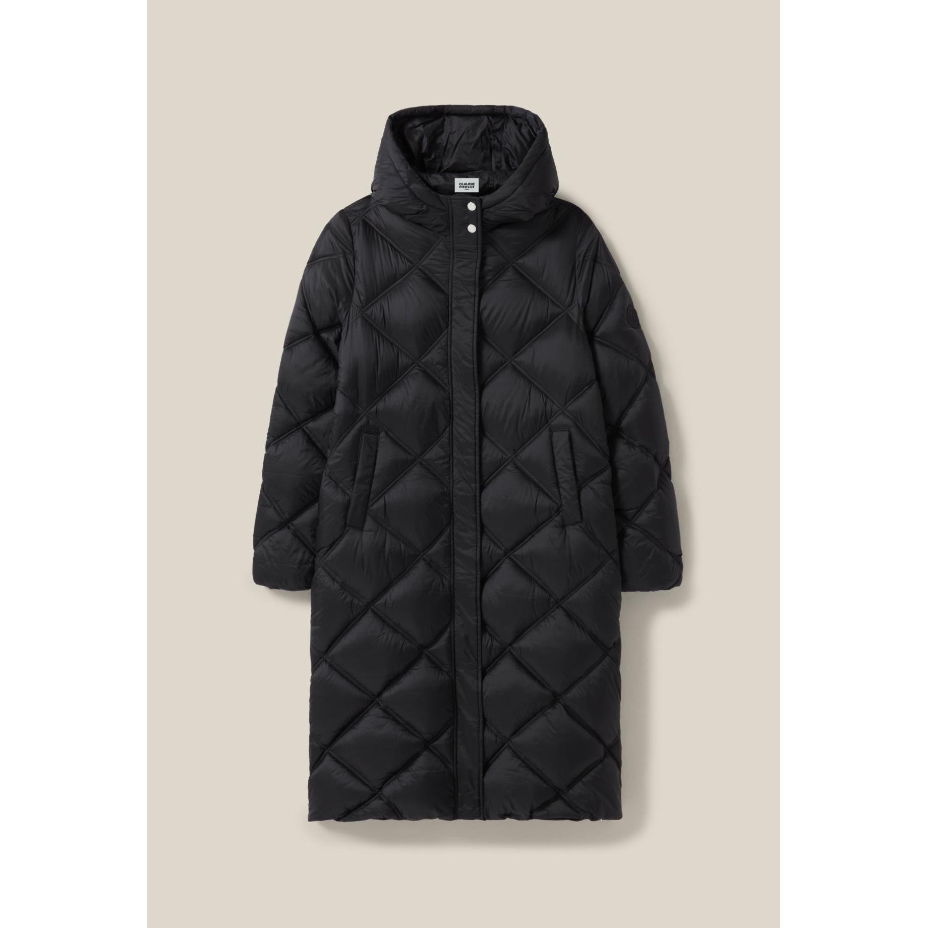 Chaqueta larga acolchada con capucha