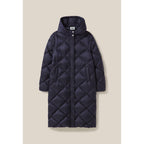 Long Quilted Hooded Down Jacket