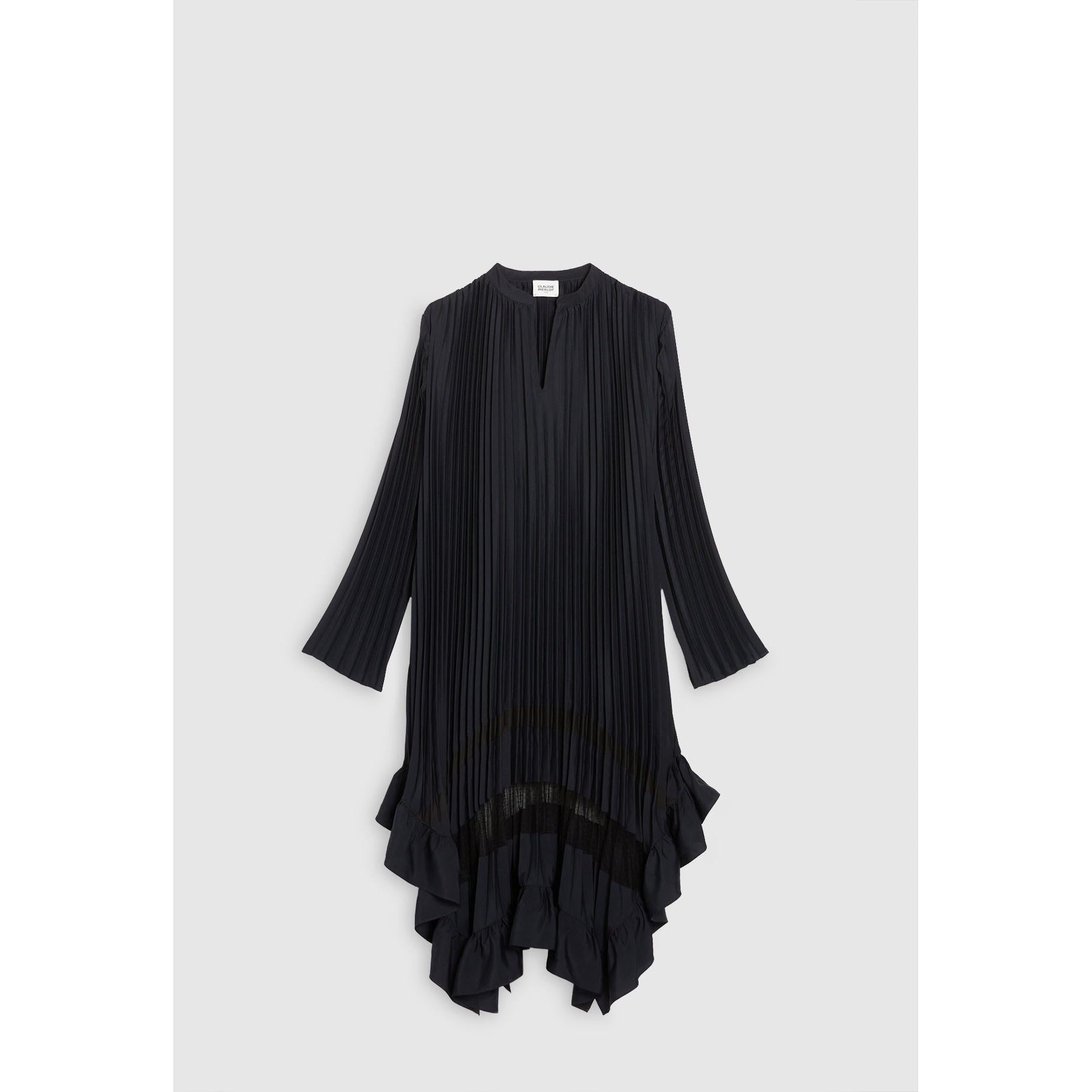 Robe Plissée À Volant